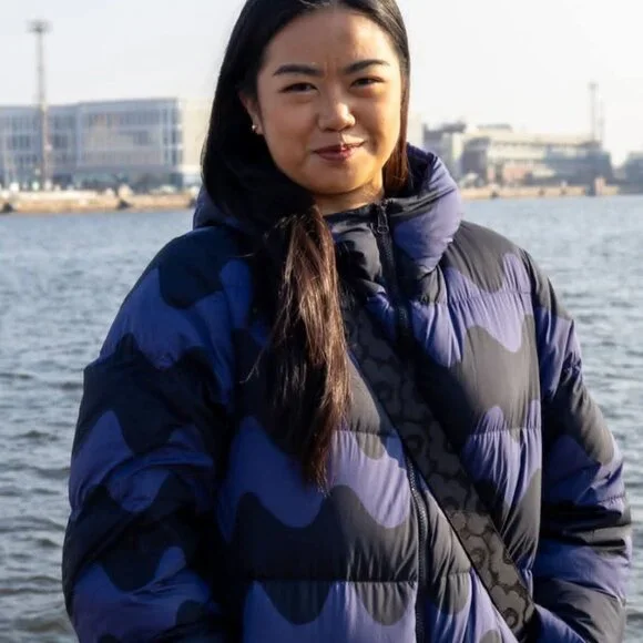 Uniqlo x Marimekko Ultra Light Down Cocoon Parka Hooded Jacket Size M - Picture 4 of 7